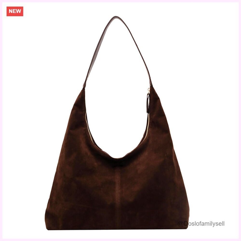 Leather Tote Bag Slouchy Hobo Shoulder Purse Minimalist Chic Everyday